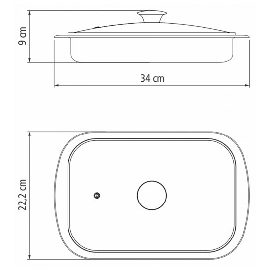 Assadeira 34cm 2,2 Litros Cosmos Retangular Aço Inox Tramontina Com Tampa Vidro